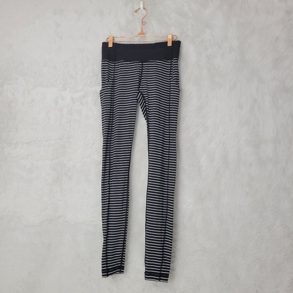 Lululemon Speed Tight Ii Parallel Stripe Black Wh… - image 2